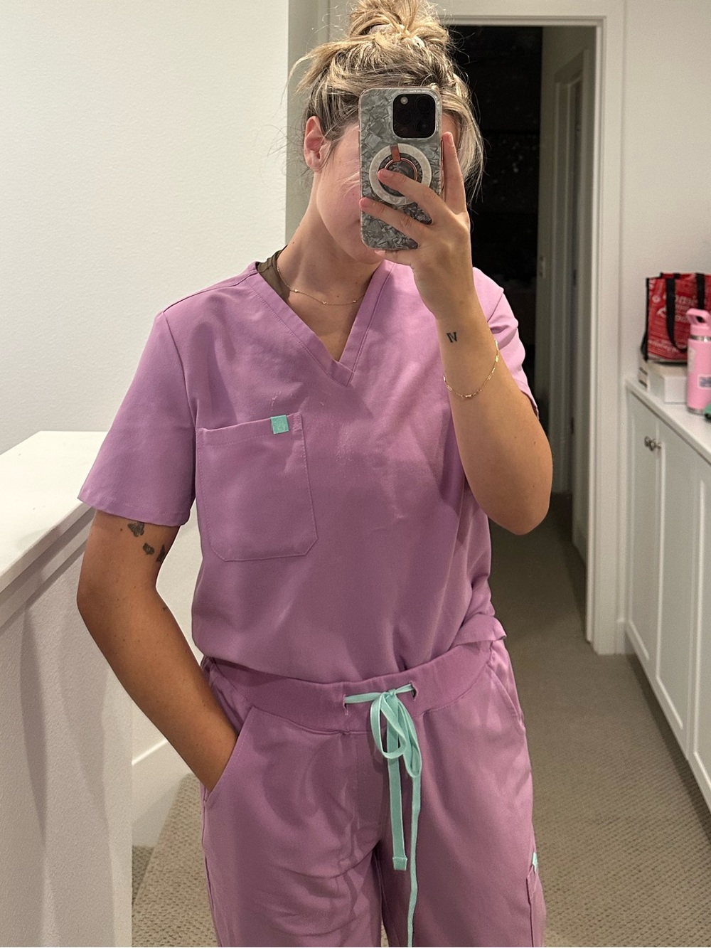 Garde-Malade Scrub Set with Mint String - M
